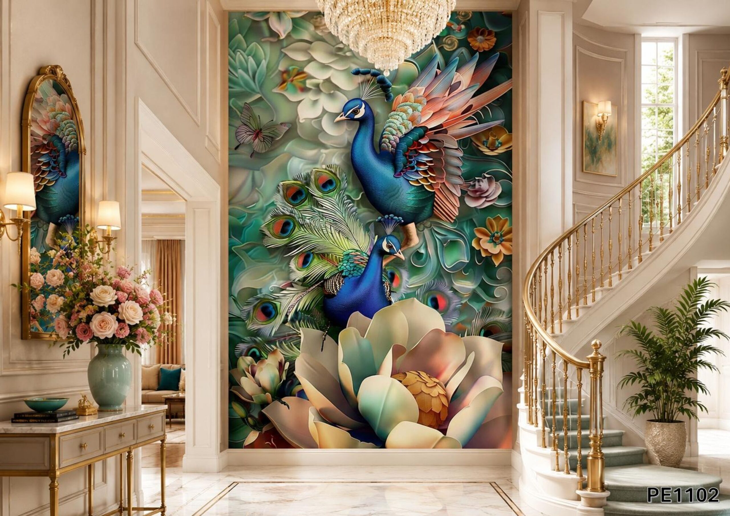 PE1102-lithos Peacock III - PE1102 - Image 1