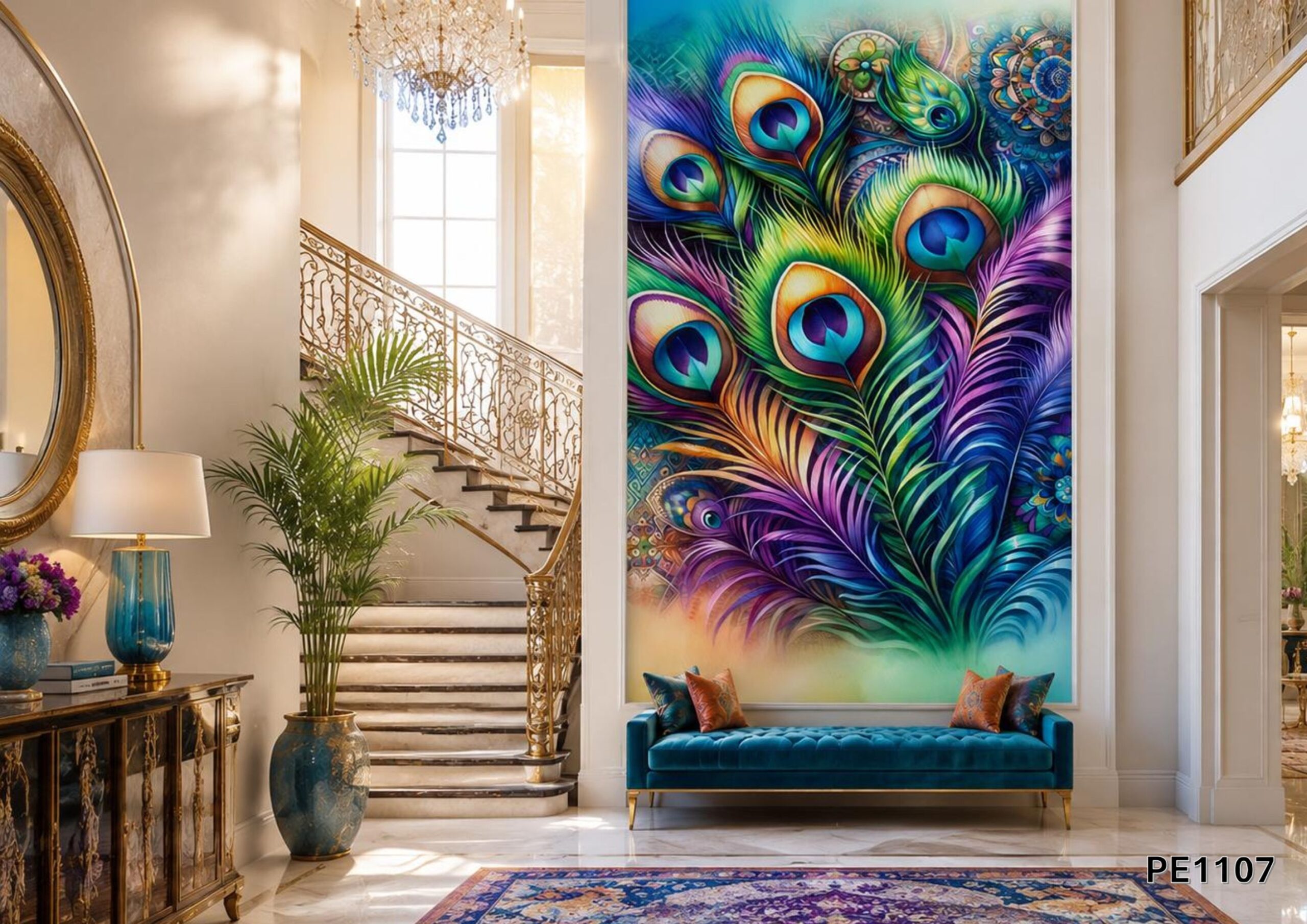 PE1107-lithos Peacock III - PE1107 - Image 1