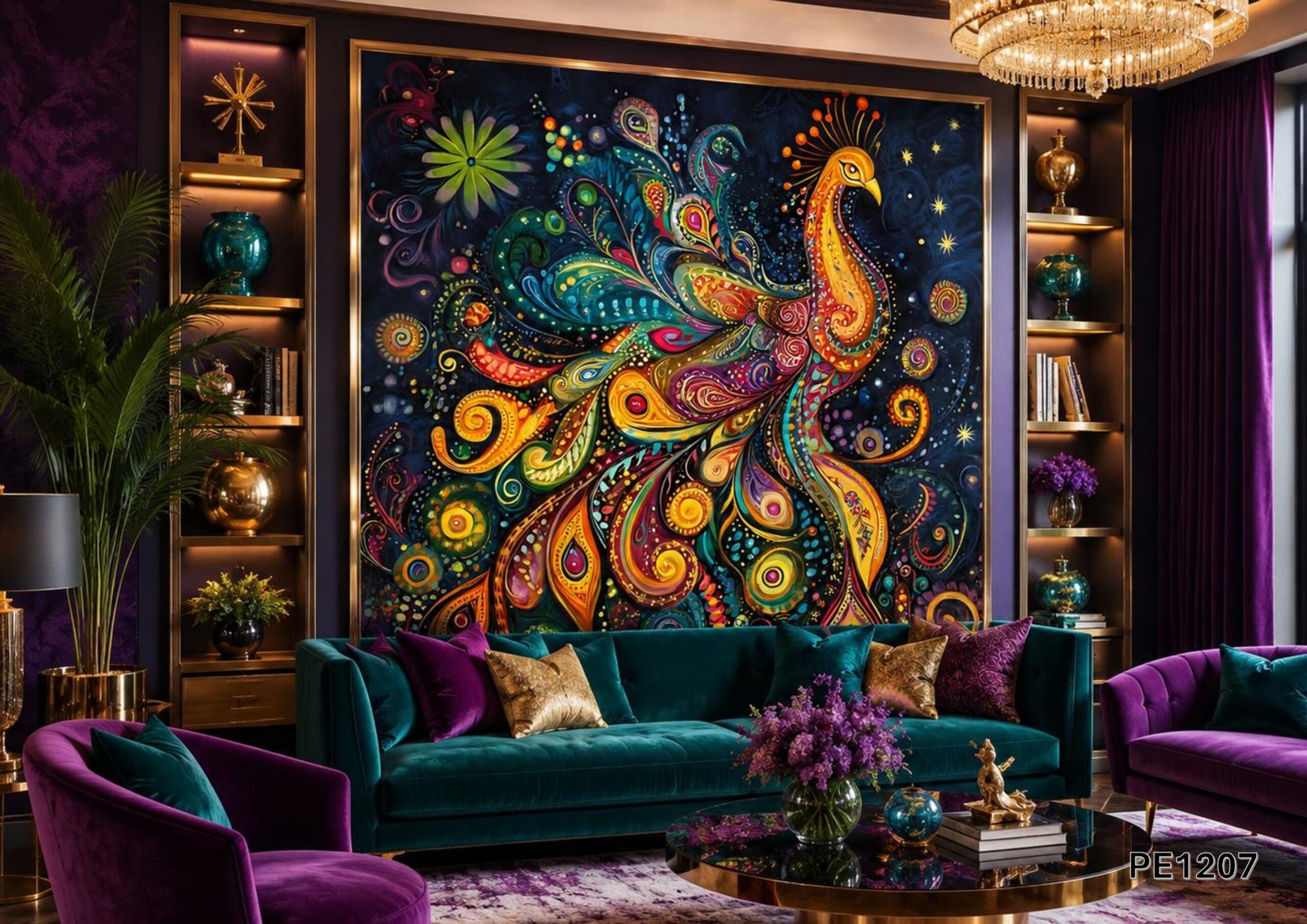 PE1207-lithos Peacock III - PE1207 - Image 1