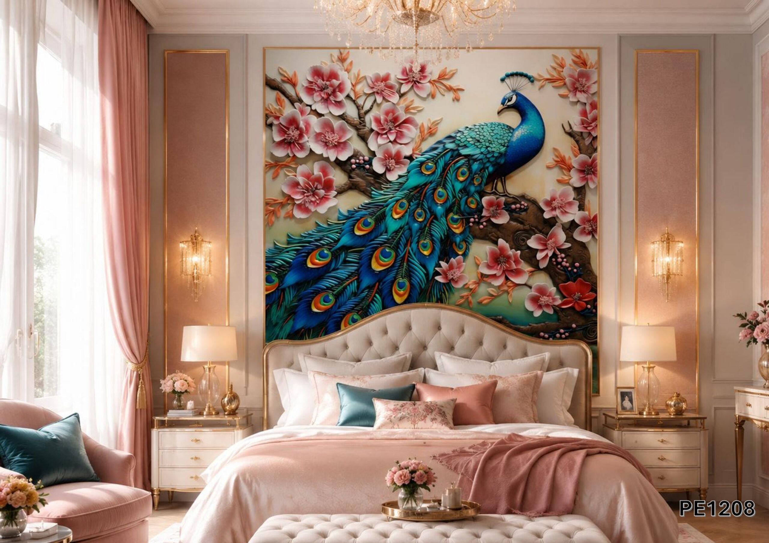 PE1208-lithos Peacock III - PE1208 - Image 1