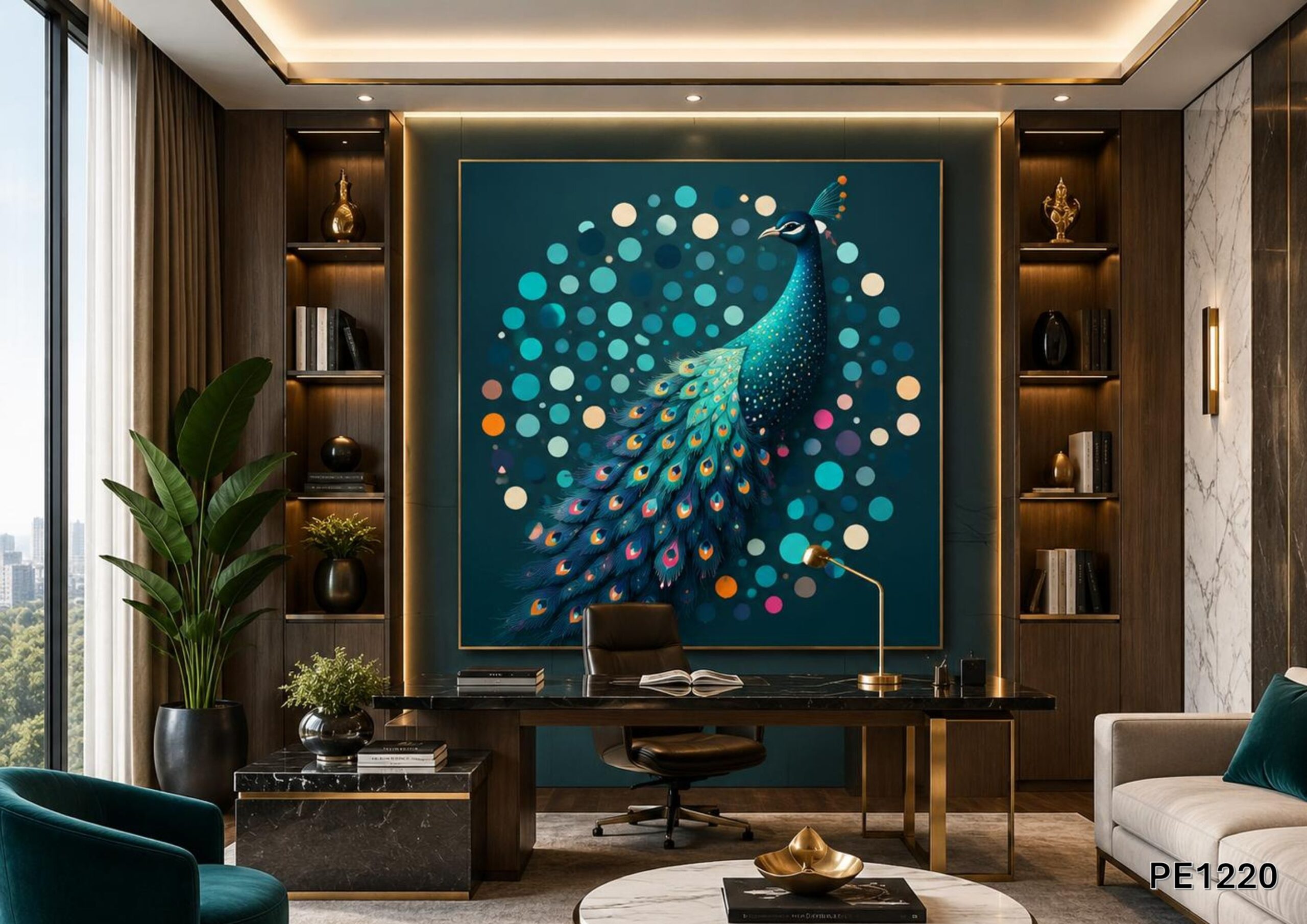 PE1220-lithos Peacock III - PE1220 - Image 1