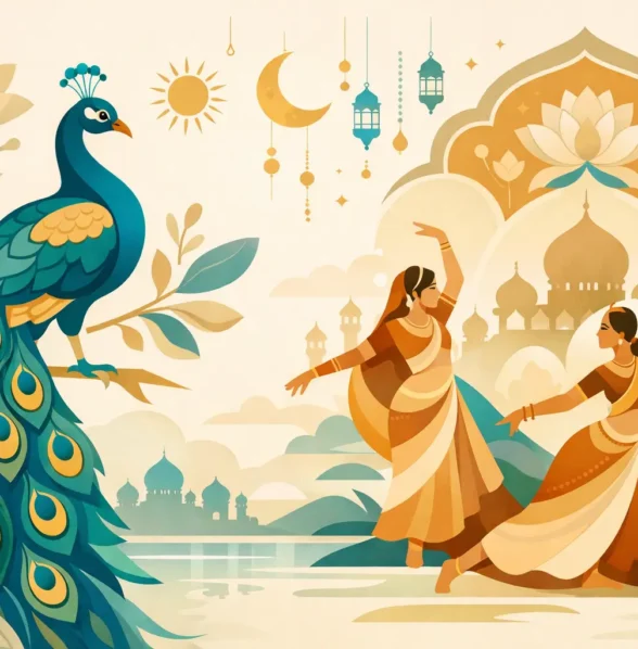Peacock & Indian Art Wallpaper for Statement Walls