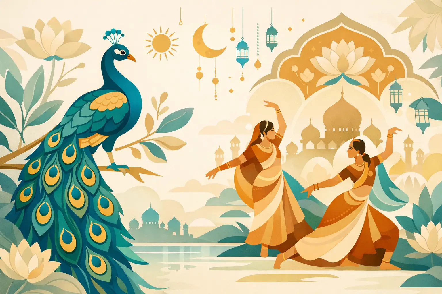 Peacock & Indian Art Wallpaper for Statement Walls