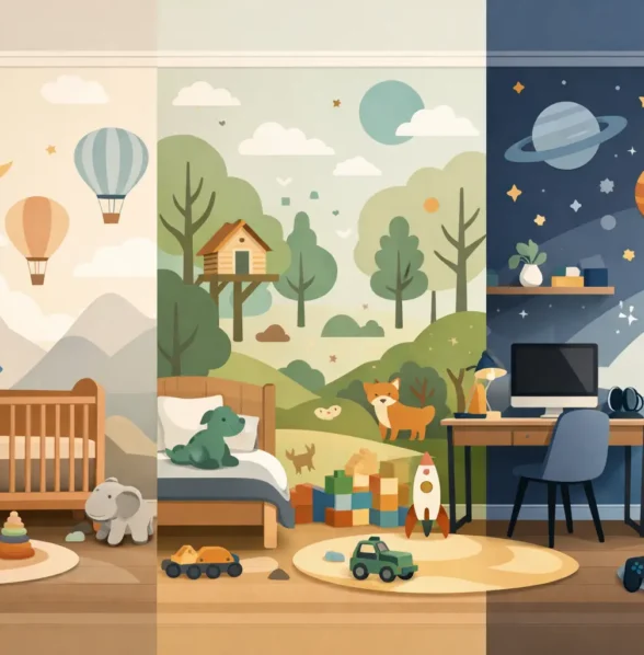 Kids Wallpaper That Grows With Their Space