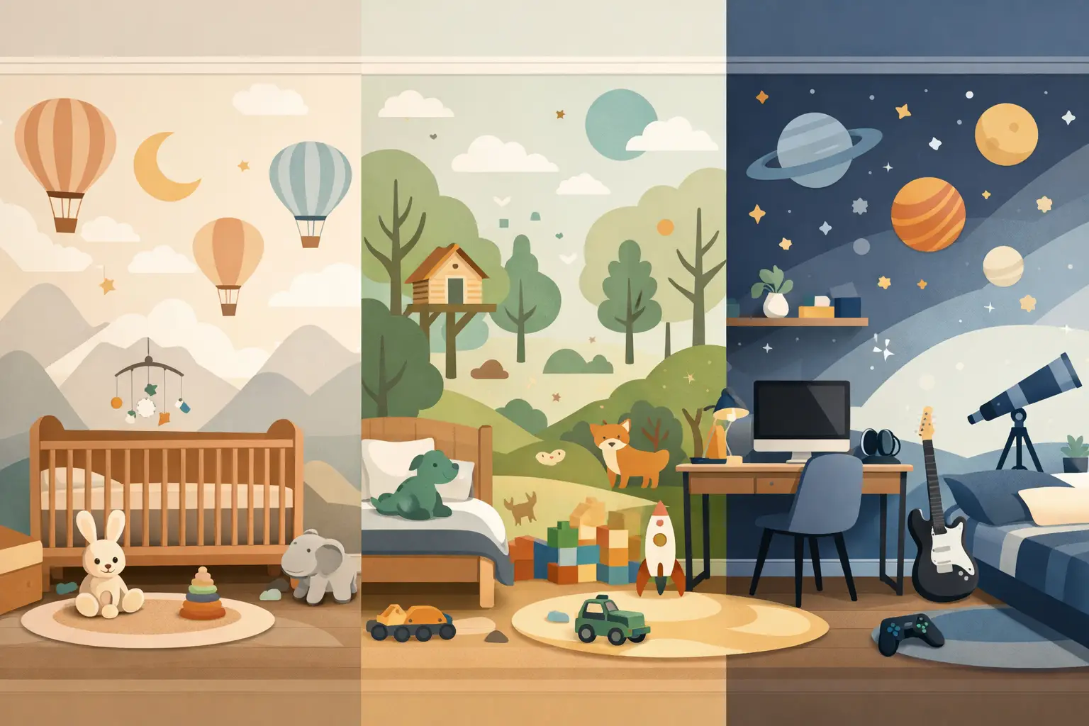 Kids Wallpaper That Grows With Their Space