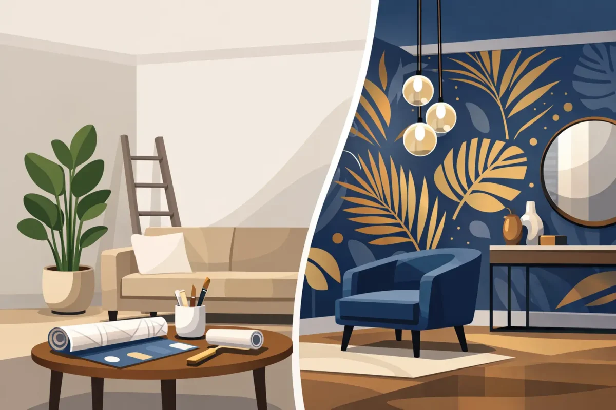 Luxury Apartment Wallpaper Makeover Example